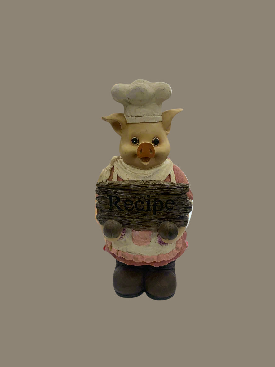 Chef Pig recipe holder, Kitchen Decor