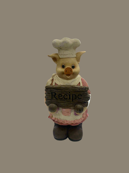 Chef Pig recipe holder, Kitchen Decor