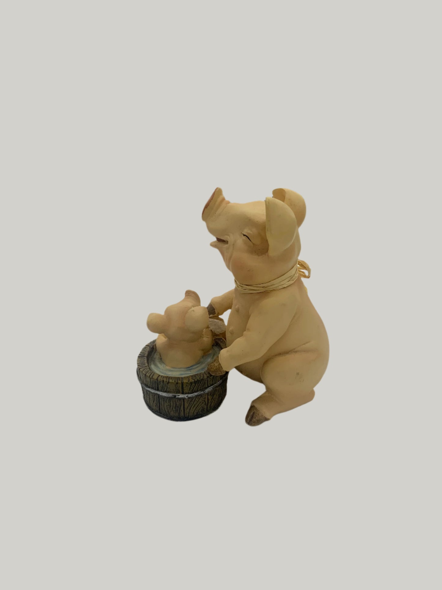 Cute mama pig and baby pig figurine