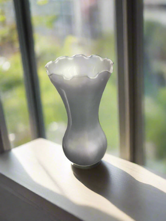 GREY SMOKEY GLASS VASE