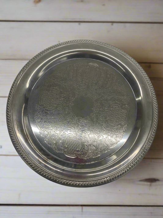 VINTAGE ENGRAVED SILVER PLATE