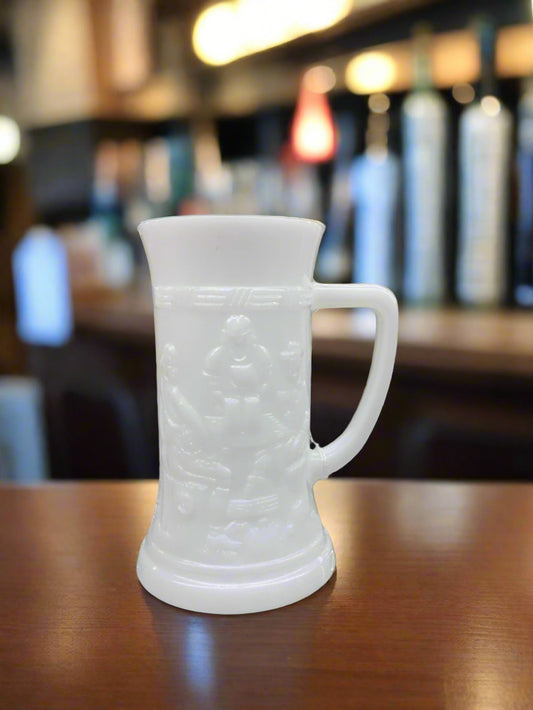 VINTAGE FEDERAL MILK GLASS BEER STEIN 1930'S