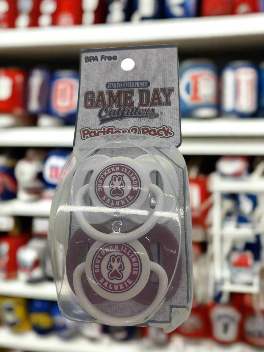 SOUTHERN ILLINOISE SALUKIS 2PK PACIFIERS