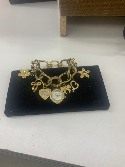 Gold Charm Bracelet Watch